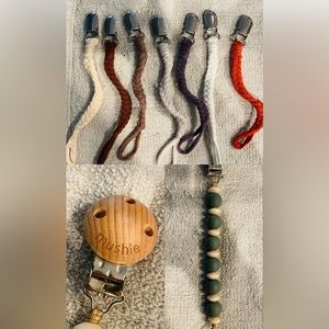 LOT OF Pacifier Clips Mushie and Duludulu